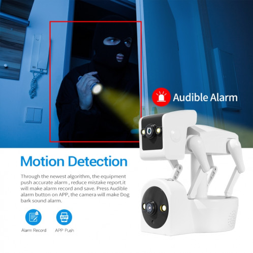 La caméra WiFi pour chien robot à double objectif ESCAM PT212 4MP prend en charge le stockage en nuage/audio bidirectionnel/vision nocturne, spécification : SE73031439-011